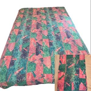 Vtg 90s Springmaid Jeweled Marble‎ Twin Flat Sheet And Pillowcase Andre Richard